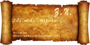 Zámbó Nikola névjegykártya